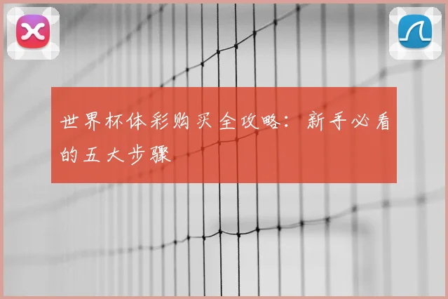 世界杯体彩购买全攻略：新手必看的五大步骤